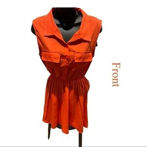 Beautiful Orange Sleeveless High/Low Dress. Size Medium